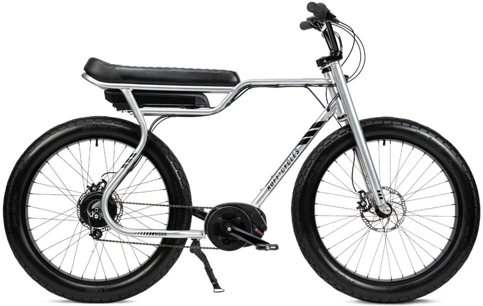 Ruff Cycles Biggie Retro E Bike mit Sitzbank Bosch CX Silber