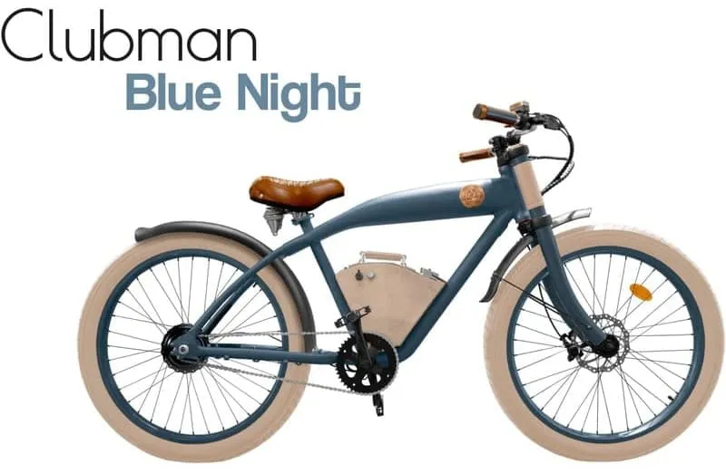 E Fatbike Retro Beachcruiser Fahrrad Rayvolt Clubman Blau 360Wh