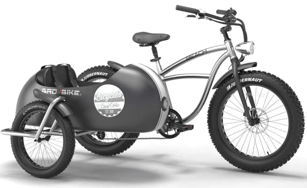 E Fatbike Beachcruiser Fahrrad Beiwagen Retro Bad Bike 250W Alu