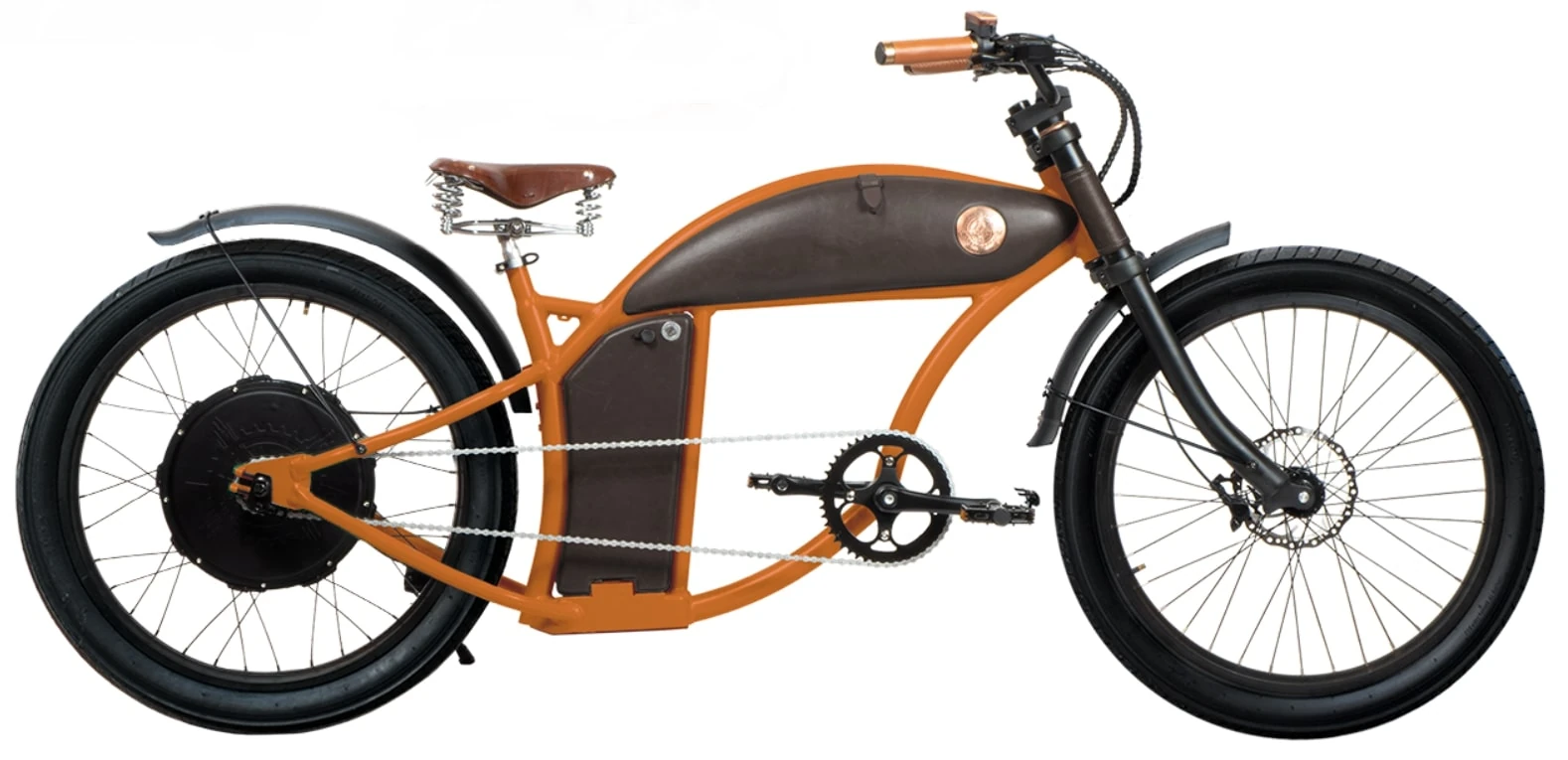 E Chopper Fahrrad S Pedelec 45km/h Rayvolt Cruzer Orange L 1100Wh