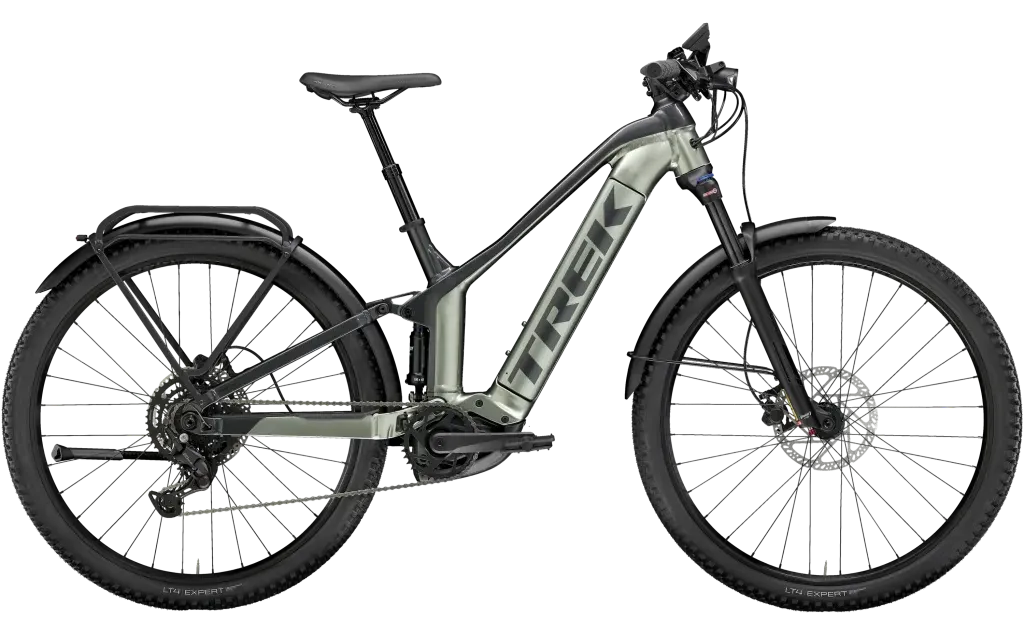 Trek Powerfly FS 4 Equipped Gen 3 E Bike Fully 27.5 Zoll 2024 XS Grün