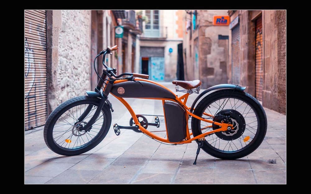 E Chopper Fahrrad 25km/h Rayvolt Cruzer Orange L 1100Wh