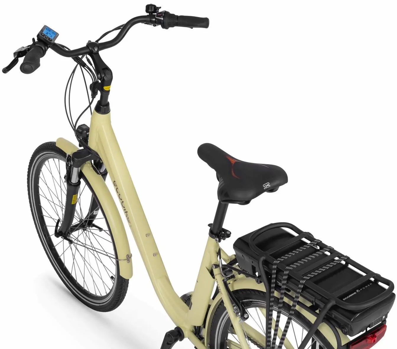 Ladies Electric Bike City Step Through suspension 26 Inch Gold 522Wh