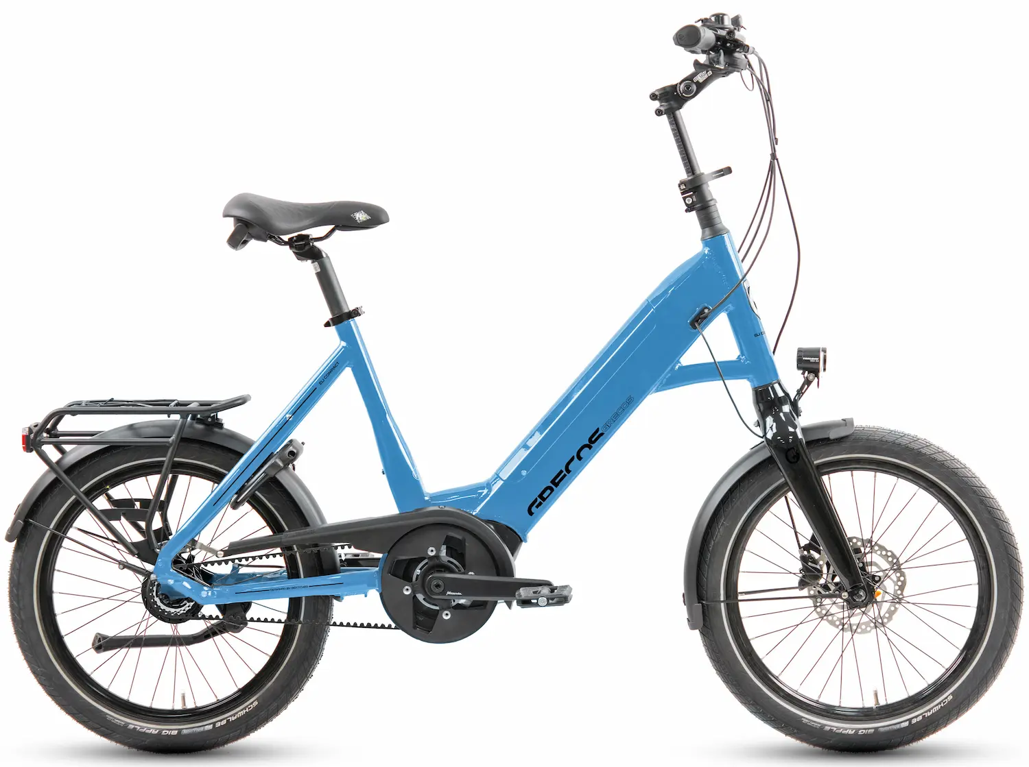 Mini E Bike Kompaktrad Bosch Mittelmotor Riemenantrieb Grecos Eli 8.1 Blau